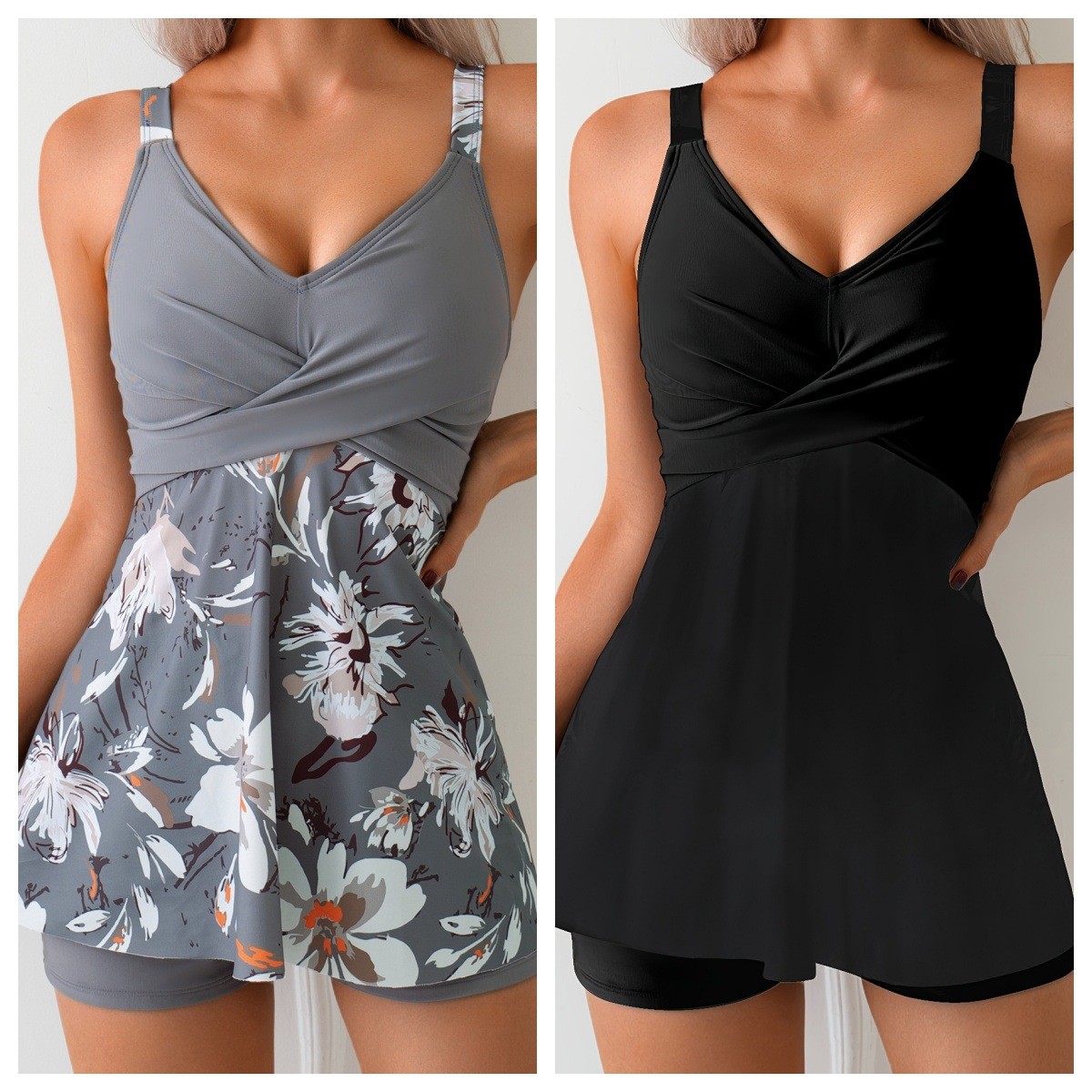 Shorts - Y2k Tankini Wanita Retro dengan Celana