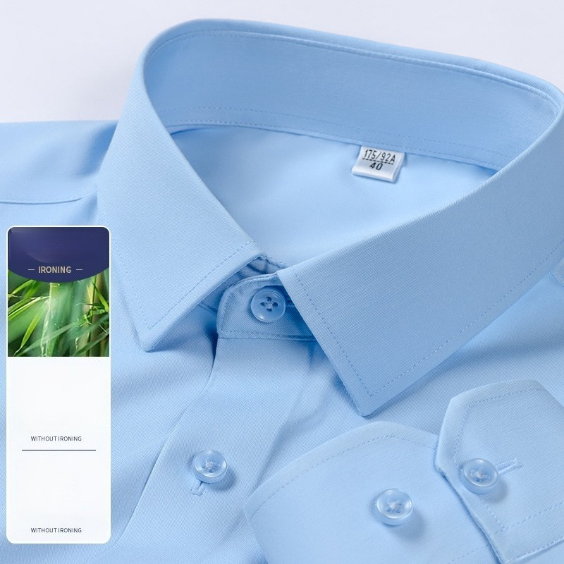 Breathable Bamboo Fiber Shirt Non Iron - Kemeja Pria Lengan Panjang Serat Bambu