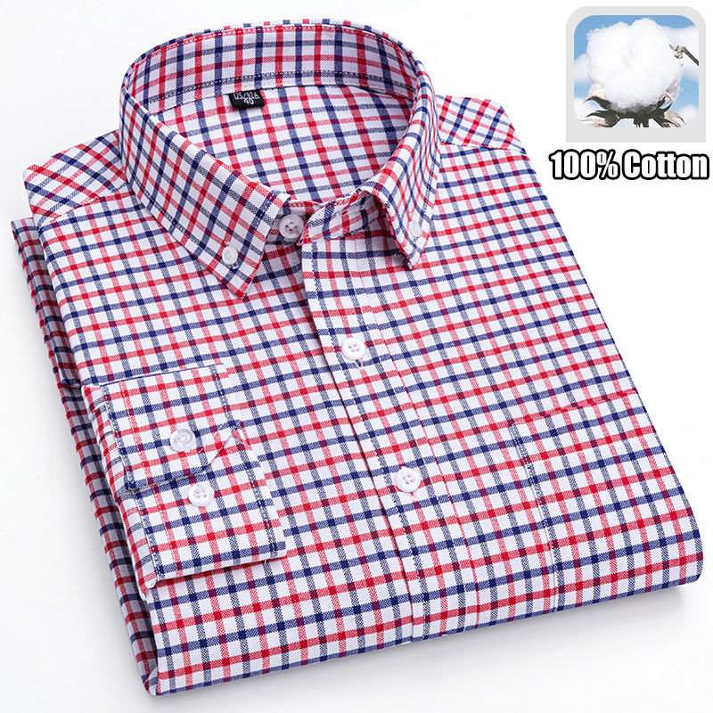 Oxford Cotton Casual Shirt Business - Kemeja Pria Oxford Lengan Panjang 100%