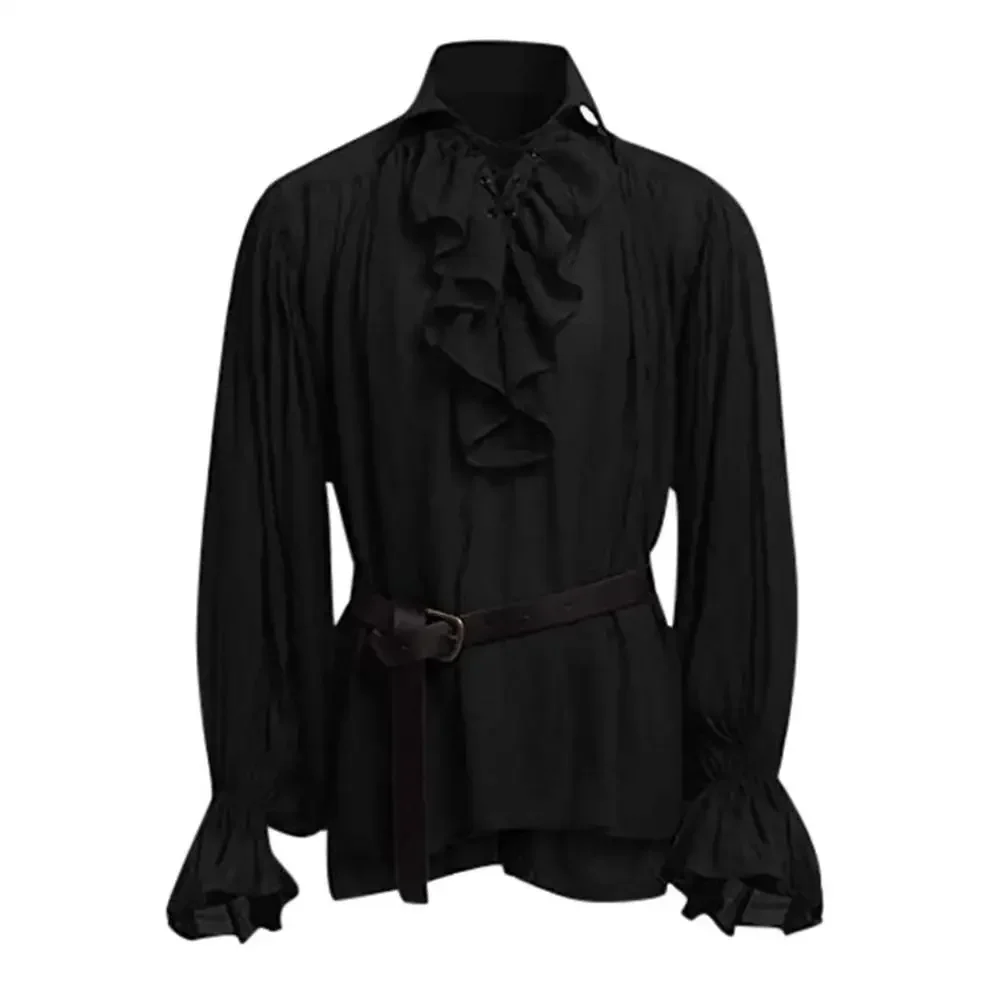 Kemeja Abad Pertengahan Bergay - Medieval Gothic Lace Up Pirate Shirt ulasan dan harga