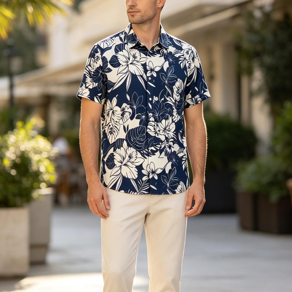 Kemeja Hawaii Motif Bunga Vint - Vintage Hawaiian Floral Shirt ulasan dan harga