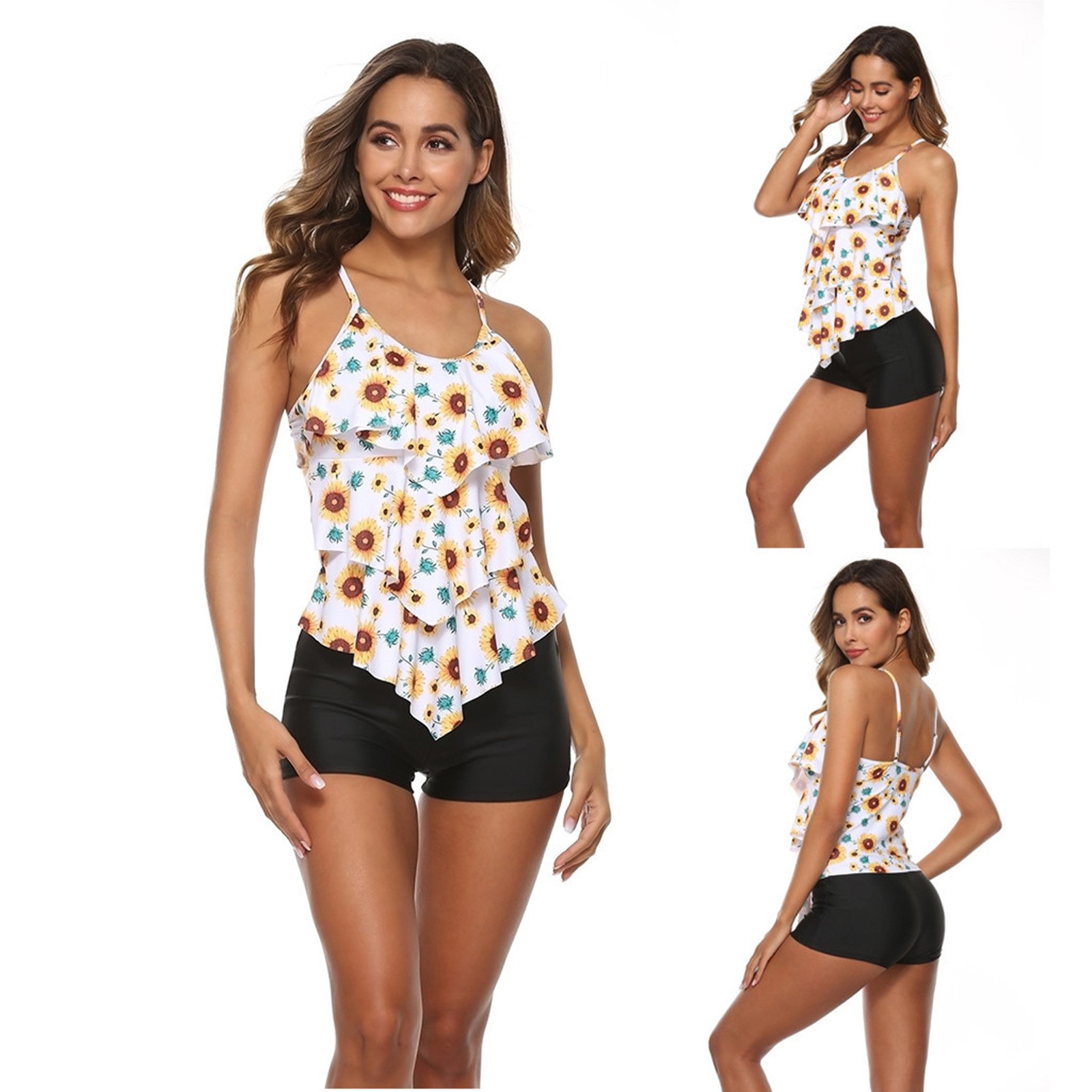 Bikini Wanita Motif Bunga Tank - Shorts ulasan dan harga