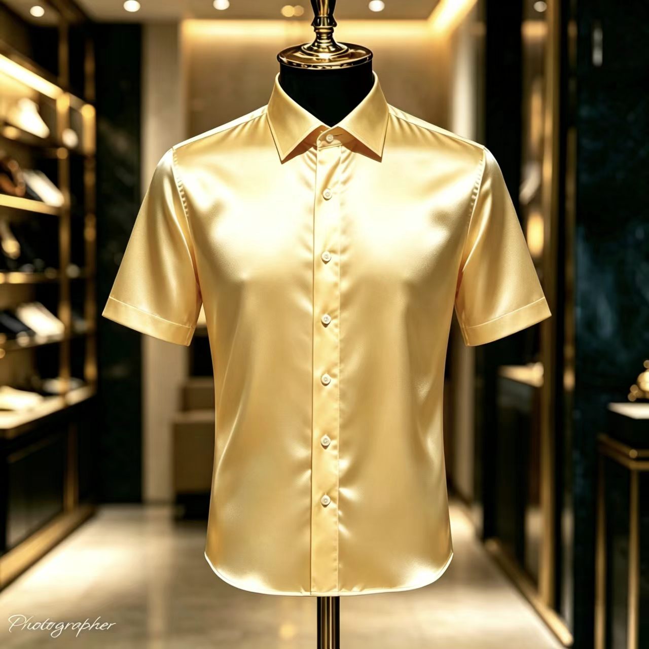 Kemeja Pria Lengan Pendek Sati - Mens Satin Silk Dress Shirt ulasan dan harga