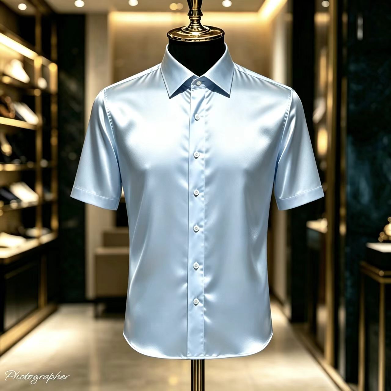 Kemeja Pria Lengan Pendek Sati - Mens Satin Silk Dress Shirt ulasan dan harga