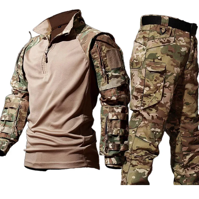 Setelan Kemeja Taktis Baru Pri - Tactical Military Shirt Cargo ulasan dan harga