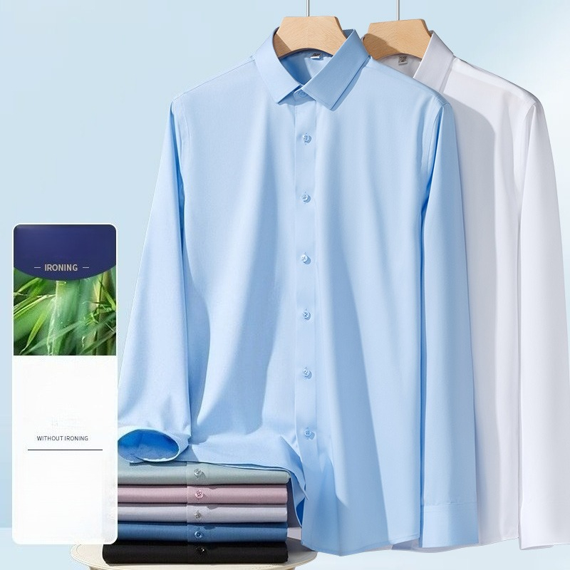 Kemeja Pria Lengan Panjang Ser - Breathable Bamboo Fiber Shirt Non Iron ulasan dan harga