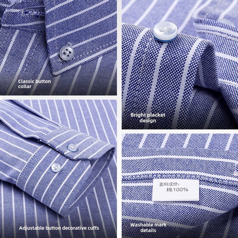 Kemeja Pria Oxford Lengan Panj - Oxford Cotton Casual Shirt Business ulasan dan harga