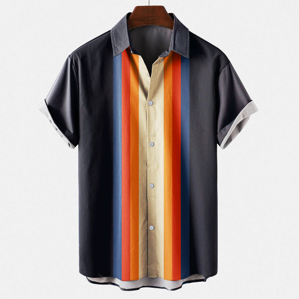 Kemeja Bowling Pria dengan Mot - Short Sleeve Bowling Shirt Retro ulasan dan harga