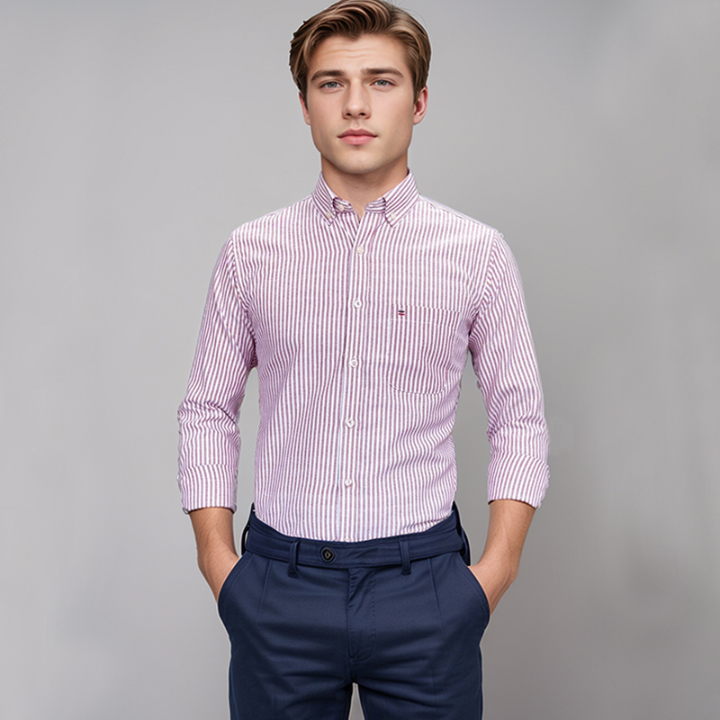 Kemeja katun lengan panjang pr - Oxford Cotton Casual Shirt Business ulasan dan harga