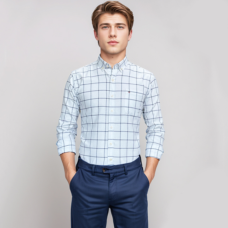 Kemeja katun lengan panjang pr - Oxford Cotton Casual Shirt Business ulasan dan harga