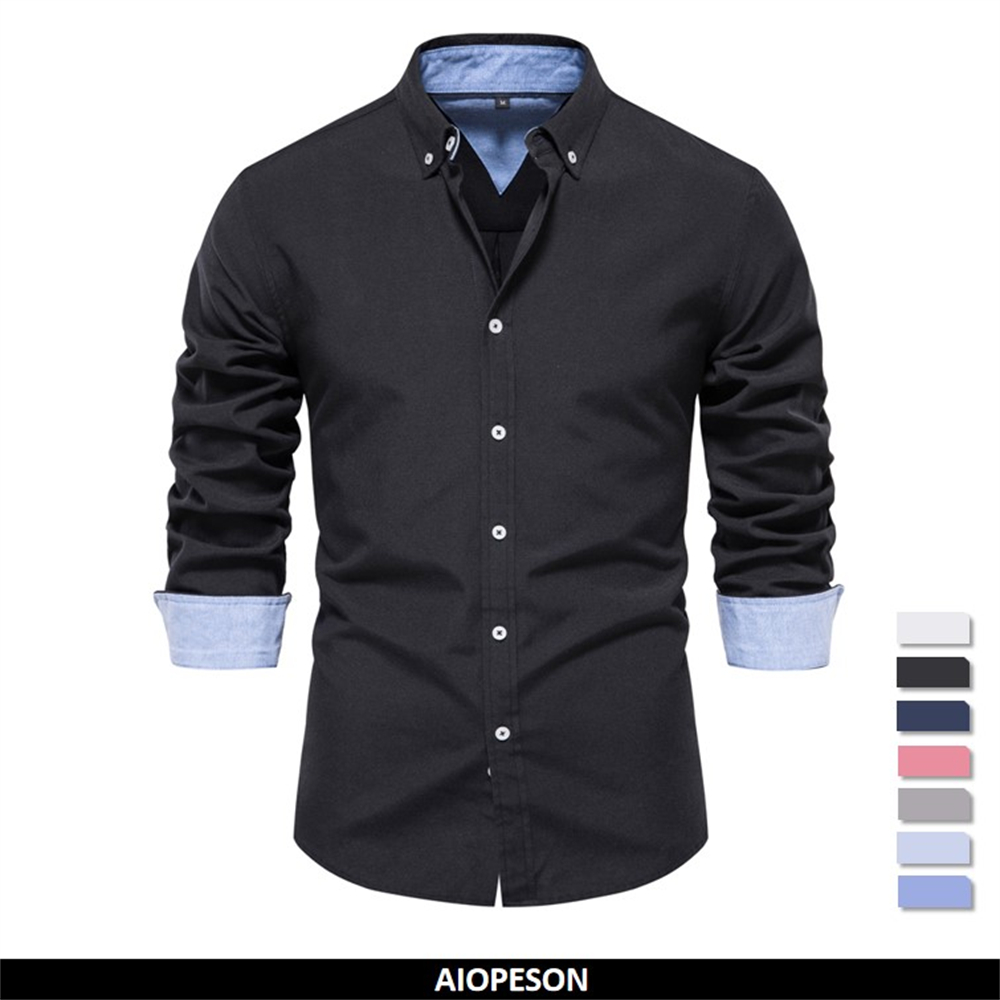 AIOPESON kemeja Oxford untuk p - Oxford Cotton Casual Shirt Business ulasan dan harga