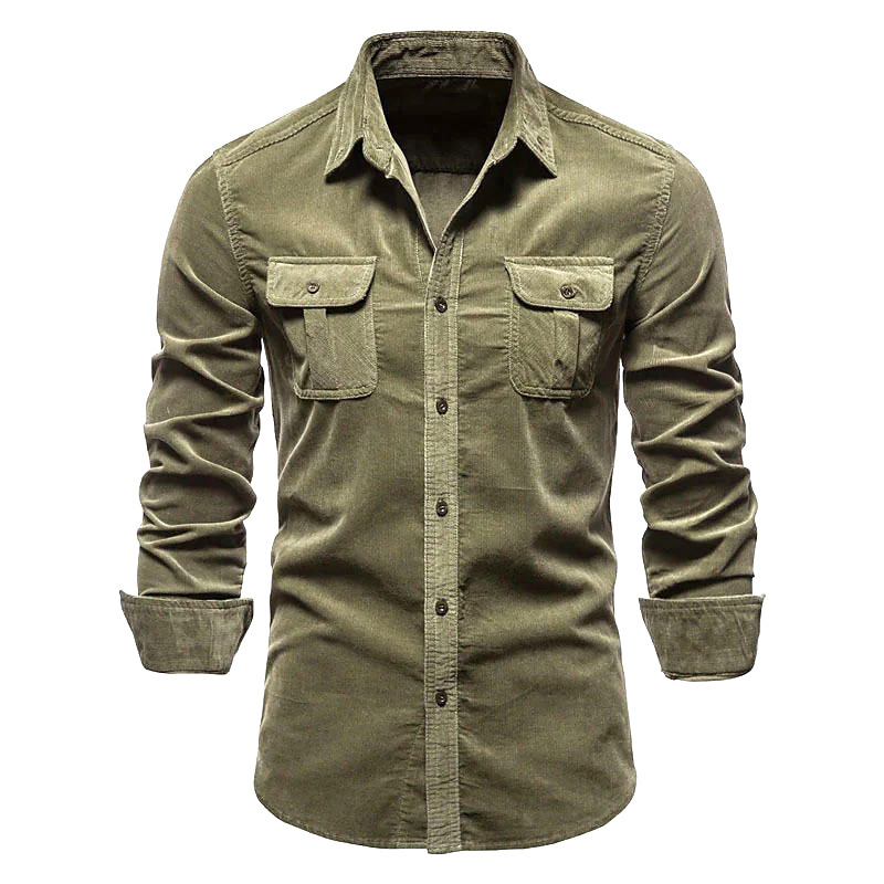 Kemeja Korduroi Baru Pria Mant - Corduroy Button Up Shirt Men ulasan dan harga
