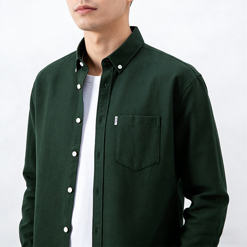Kemeja Kasual Lengan Panjang W - Oxford Cotton Casual Shirt Business ulasan dan harga