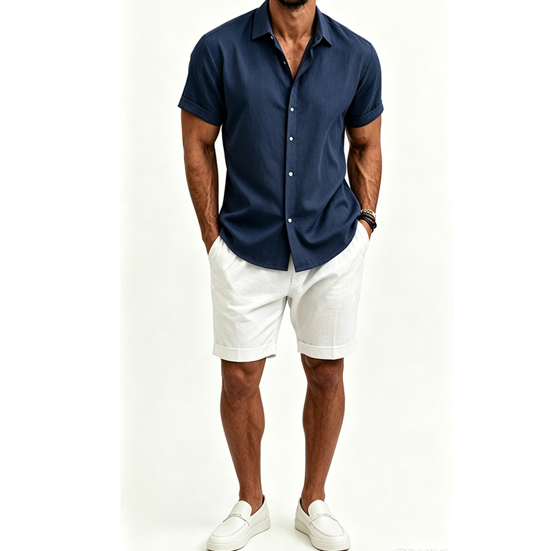 Setelan Kemeja dan Celana Pend - Mens Linen Shirt Long Sleeve ulasan dan harga
