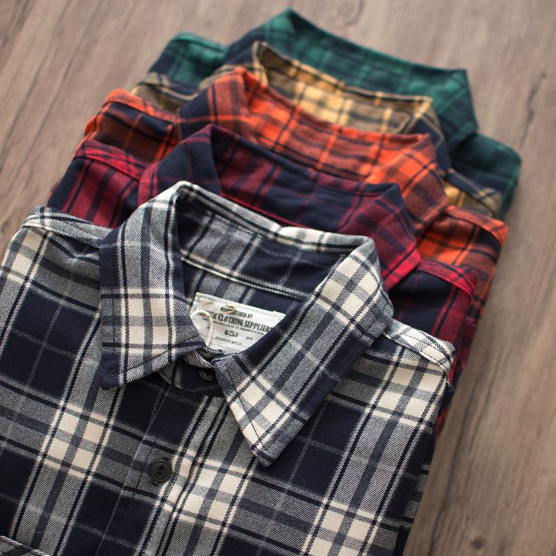 Kemeja Kargo Kotak-kotak Kerah - Flannel Plaid Shirt Heavy Weight ulasan dan harga