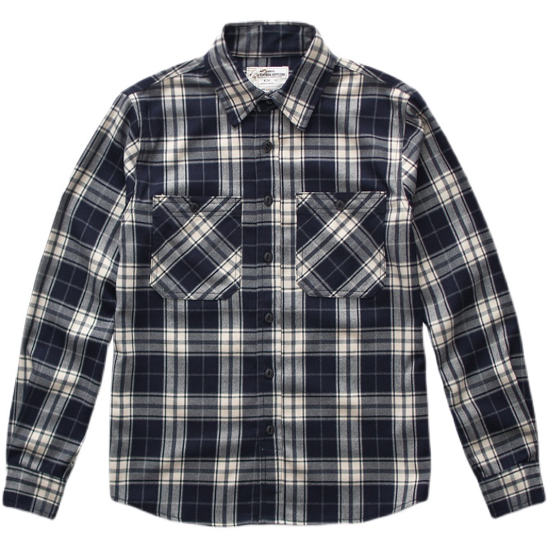 Kemeja Kargo Kotak-kotak Kerah - Flannel Plaid Shirt Heavy Weight ulasan dan harga