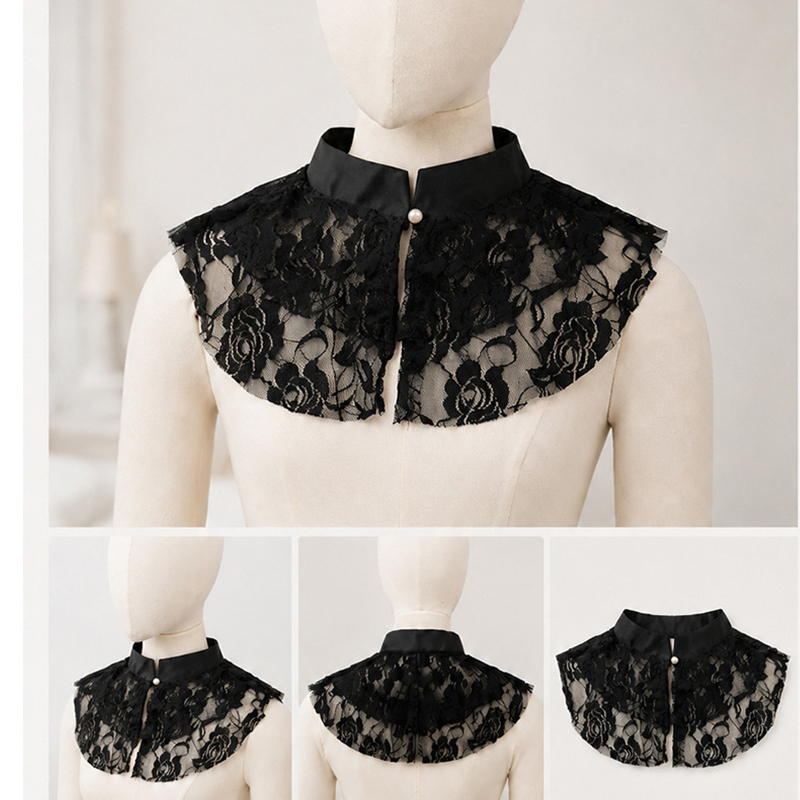 Kerah Palsu Berenda Bunga Eleg - Shirts ulasan dan harga